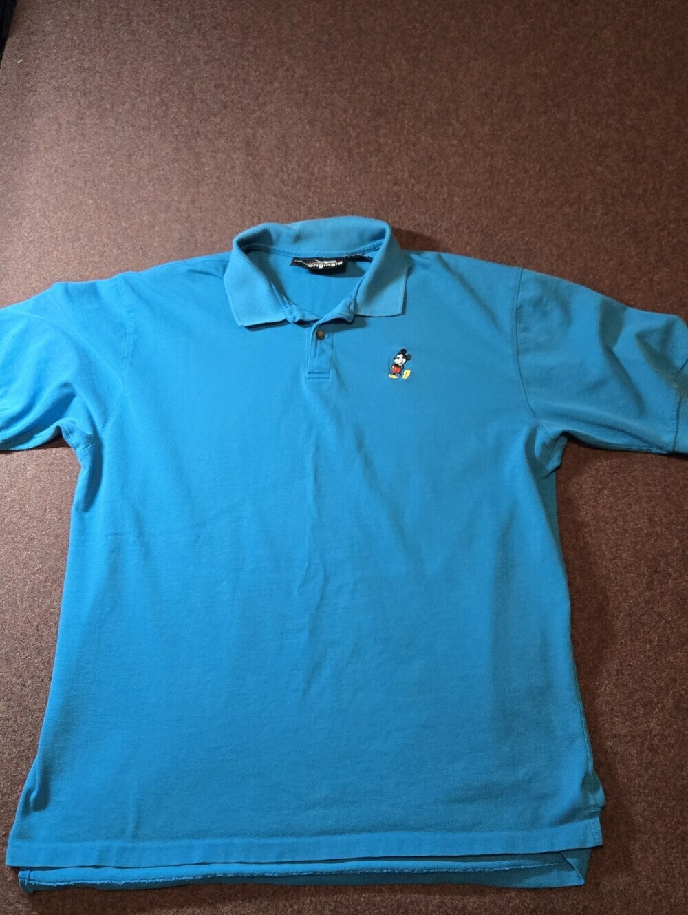 Vintage Disney Originals Teal Blue Mickey Mouse Embroidered Polo  XL  90s